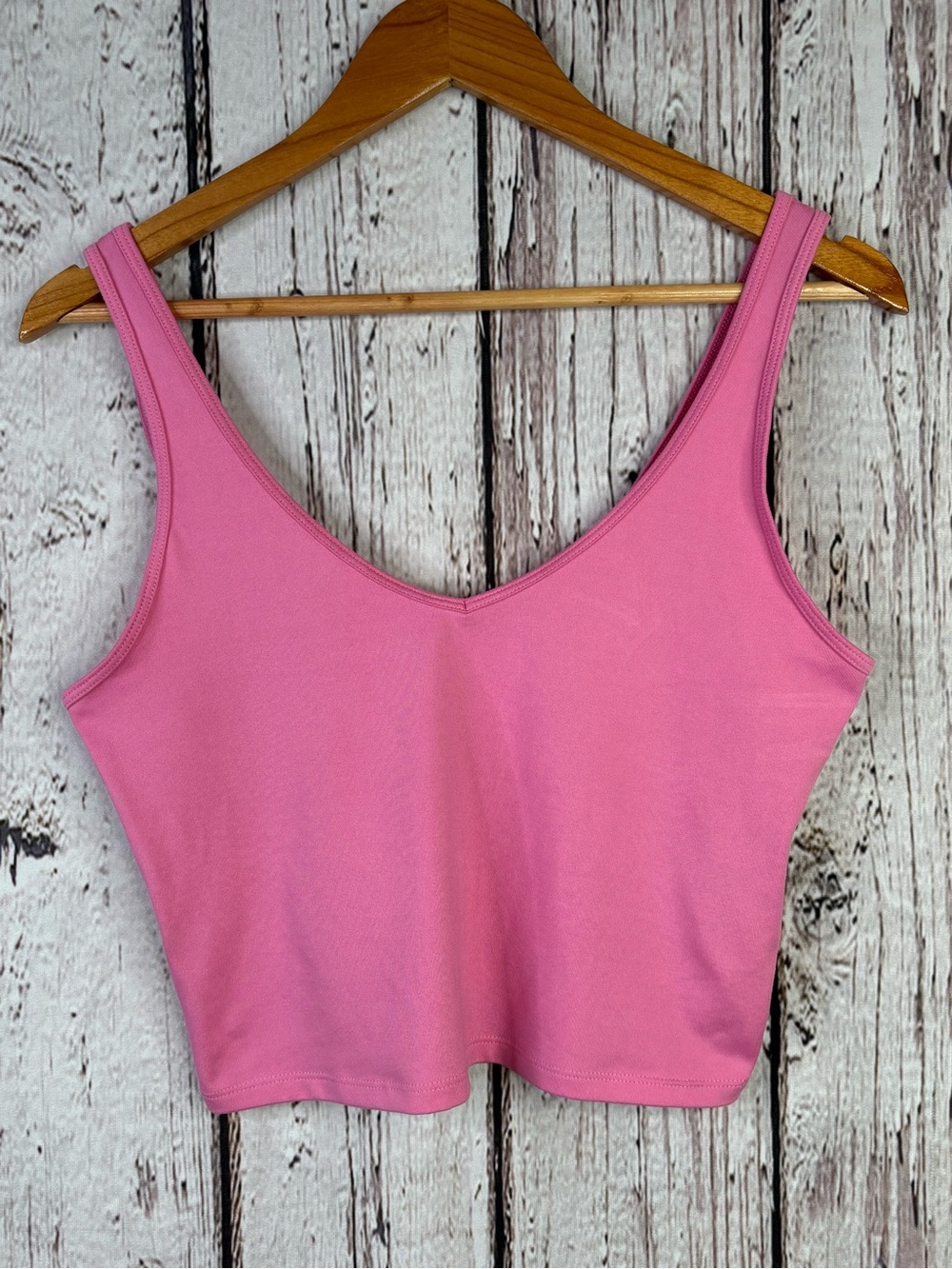 Hollister Size Large Pink Fitted Tank Top Wide Low V-Neck Excellent Condition!
